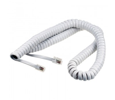 Телефонный кабель для трубки, спиральный белый 1,7м