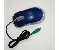 Santer STR 5039 Scroll Mouse Optical PS/2 (серебристо - темносиняя) Мышка Манипулятор 1.3m