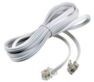Телефонный кабель Patch Cord 3m RJ-11 6P2C (Телефон - Линия) белый