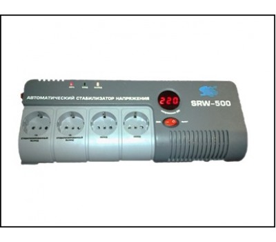 Стабилизатор напряжения цифровой SRW-500D вход 140-260v, выход 220v, защита телефонной линии SCS AVR