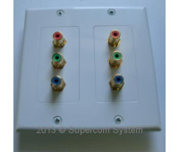 Розетка RCAx6port (лицевая часть) + вставка RCA F/Fx6port 115x115mm HD15