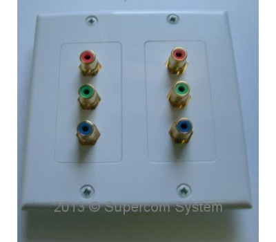 Розетка RCAx6port (лицевая часть) + вставка RCA F/Fx6port 115x115mm HD15