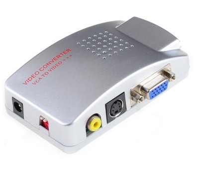 VGA to TV Video Converter, (вход и выход VGA+выход Video, S Video)+кабельVGA, RCA,S-Video, USB-Power