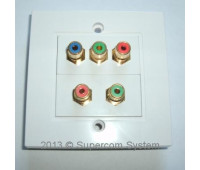 Розетка RCAx5port (лицевая часть) + вставки RCAx5port 86x86mm HD10-B