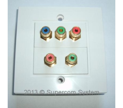 Розетка RCAx5port (лицевая часть) + вставки RCAx5port 86x86mm HD10-B