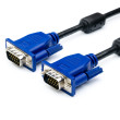 VGA Cable 15m/15m (папа-папа) экранированный 1.5m черный с синими разъёмами (2 фер. кольца)