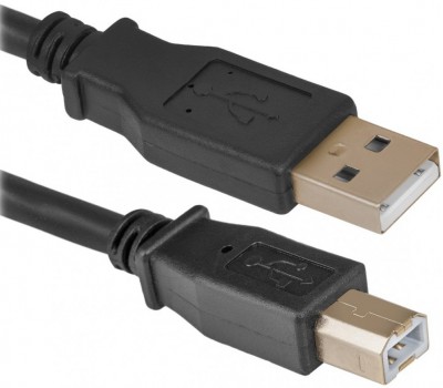 Cable USB 2.0 A-B 1.8m 1 фильтр KUYIA черный