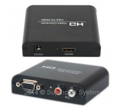 VGA to HDMI Converter, (вход VGA + Audio L/R, выход HDMI) + Power Supply DK001