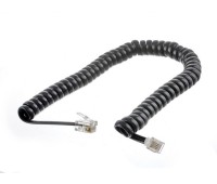 Телефонный кабель для трубки, спиральный черный 1,7м
