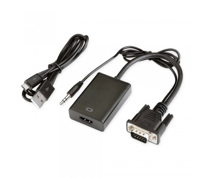 VGA to HDMI Adapter MINI, (вход VGA + Audio L/R Jack, выход HDMI) USB Power
