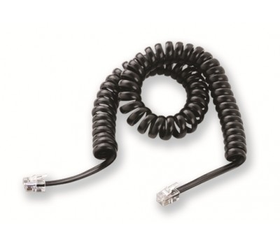 Телефонный кабель для трубки, спирального вида черный 4м