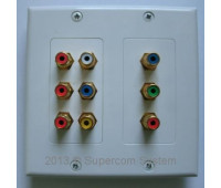 Розетка RCAx9port (лицевая часть) + вставка RCA F/Fx9port 115x115mm HD12