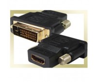 DVI (m) (24+1)/DVI-D - HDMI (f) Переходник Gold-Plated;18