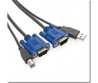 Кабель KVM Cables Keyboard+Mouse (USB) & Video 2in1 USB A+B+VGA (m-m) for KVM Switch 1.5m;46