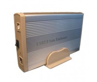 Mobile Rack 3.5" External Case USB 2.0 to SATA + power supply с подставкой Silver