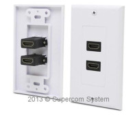 Розетка HDMI 2port (лицевая часть) + 2 вставки HDMI F/F 115x70mm HD01-B