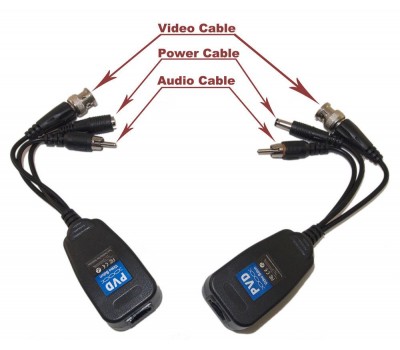Video+Power+Audio Balun CVI/TVI/AHD/CVBS 4in1, 1 Channel Passive UTP UP 300m (комплект 2шт) VB220PVA