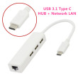 Type-C USB 3.1 to USB 3 ports HUB with Ethernet Network Lan adapter;7 Type-C USB 3.1 to USB 3 ports HUB with Ethernet Network Lan adapter;7