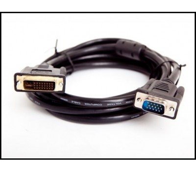 Кабель Cable DVI m (24+5) - VGA m 1,5m  2 фильтра Gold-Plated