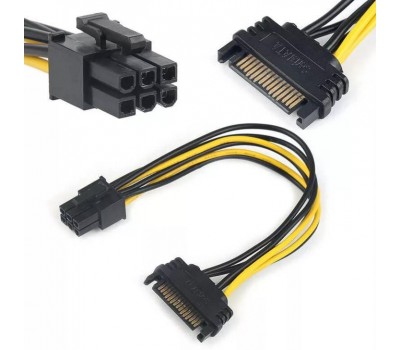 Cable converter power supply 15cm  " SATA / m " на VIDEO 6pin (питания для видеокарты) Кабель переходник питания