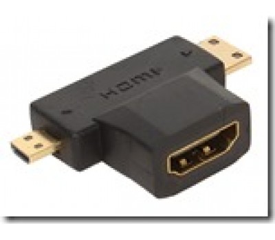 micro, mini HDMI (m) - HDMI (f) Переходник Gold-Plated (для сотовых телефонов)