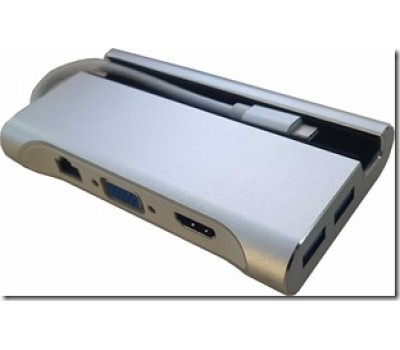 Type-C Подставка для телефона в USB 3.1 3 Port, в HDMI, в VGA, в LAN, в USB Type C Silver
