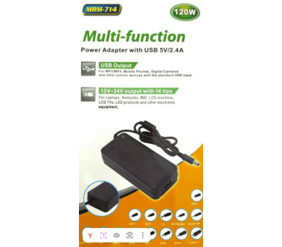 Notebook and LCD Monitor Power Adapter 15-24v 120w (Универсальный, 14 переходников