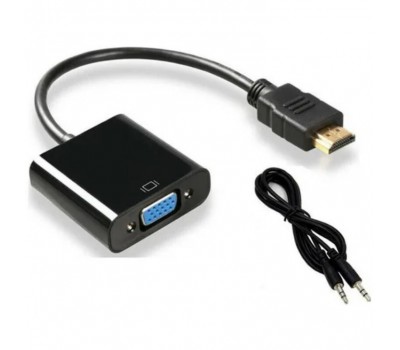 HDMI to VGA Adapter + Audio, (вход HDMI, выход VGA + звук) Cable Jack в комплекте