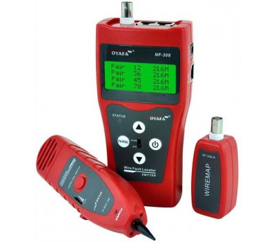Сканер Тестер (трассоискатель) с наушниками для RJ-45, RJ-11, BNC, USB с LCD экраном  NF-308