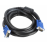 VGA Cable 15m/15m (папа-папа) экранированный 3m черный с синими разъёмами (2 фер. кольца)