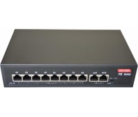 Сетевой коммутатор PoE Switch 10/100Mbps 8port+2port UP-Link, IEEE802.3af/at, PoE 120W