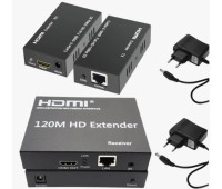 Удлинитель по LAN HDMI EXTENDER 120m 4K / FullHD 1080P, 3D, DTS-HD Dolby + Power Supply;7