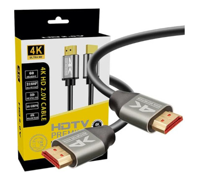 Кабель HDMI-HDMI 3m Gold-Plated 4K Ultra HD 2.0V ПВХ BOX