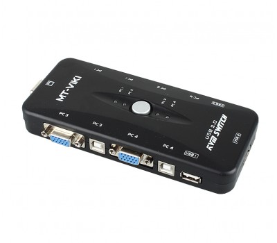 KVM Switch 4 port, USB 2.0, Up 1920*1440 200MHz, MT-401UK